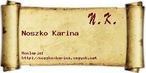Noszko Karina névjegykártya